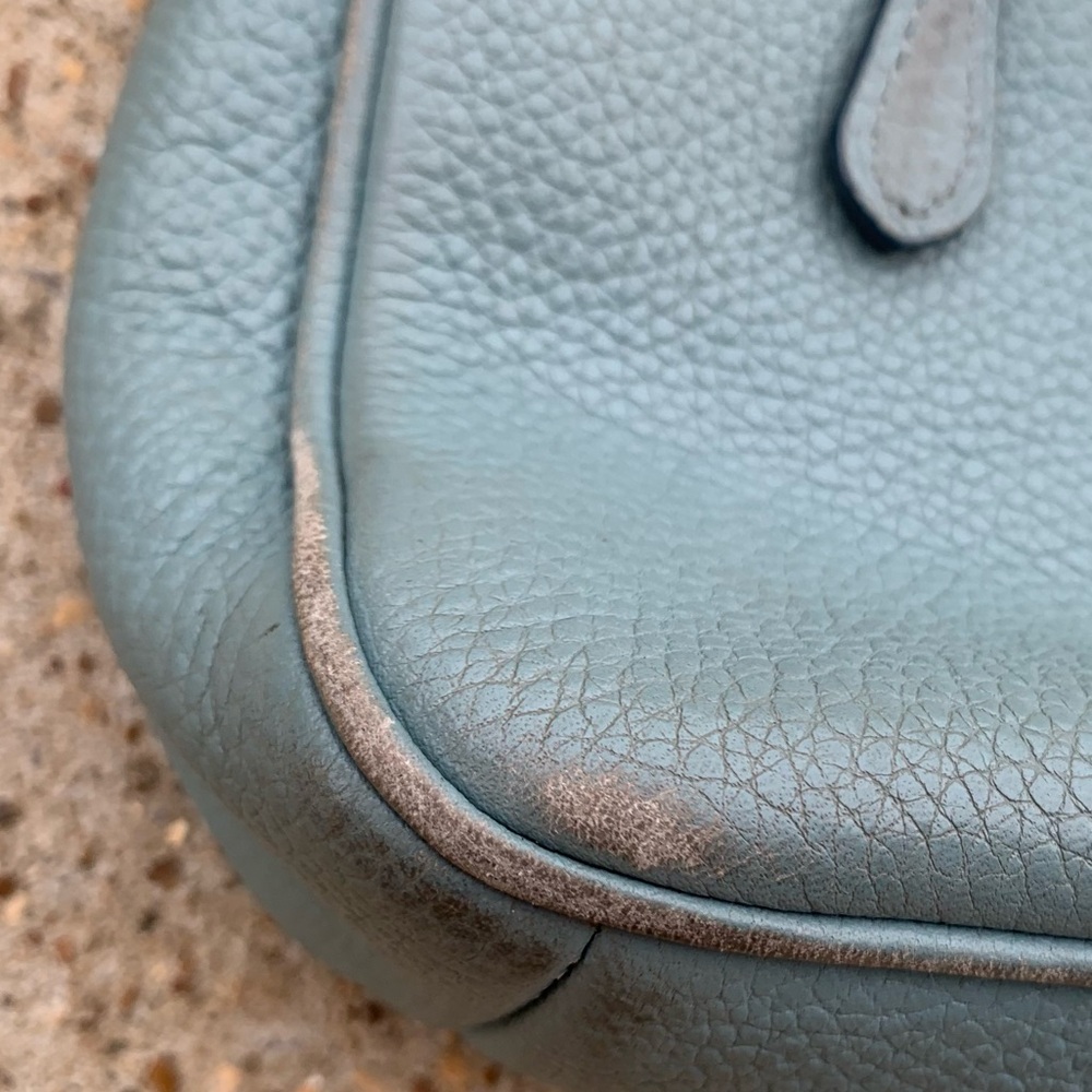 Coach Blue Leather Cosmetic Makeup Bag - Picture 2 of 11